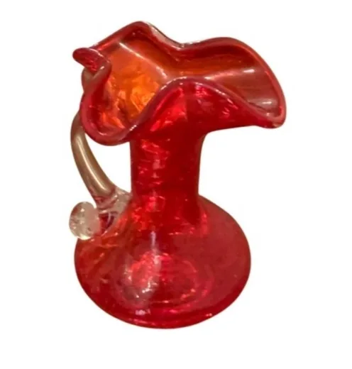 Crackle Glass Mini Pitcher - 5 x 4 x 3