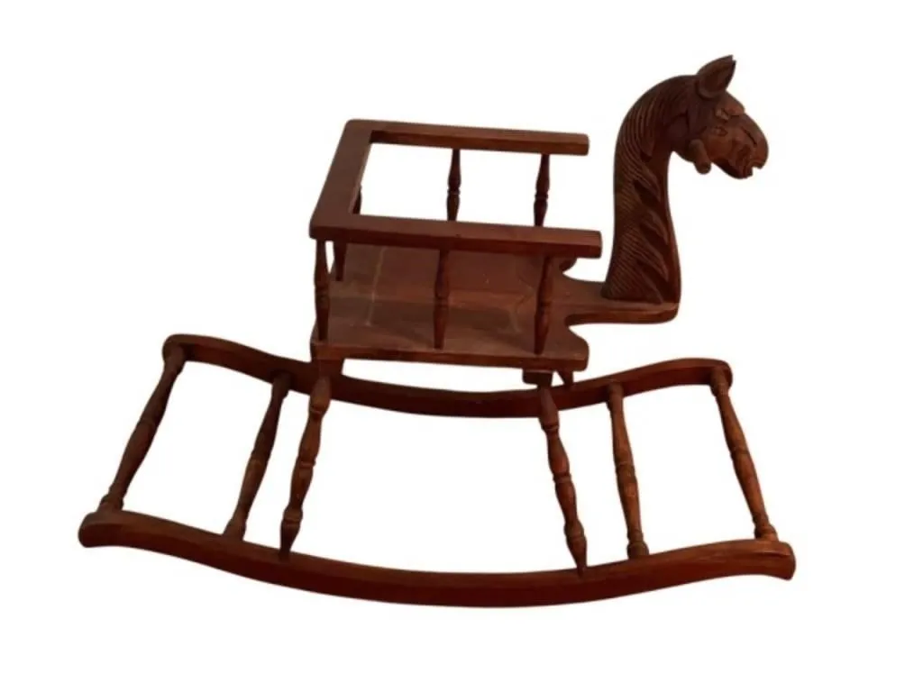 Vintage carved wood child's rocking horse