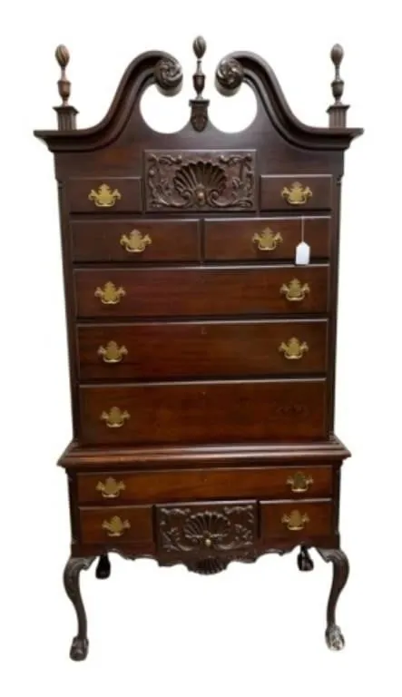 Craftique mahogany Queen Anne highboy