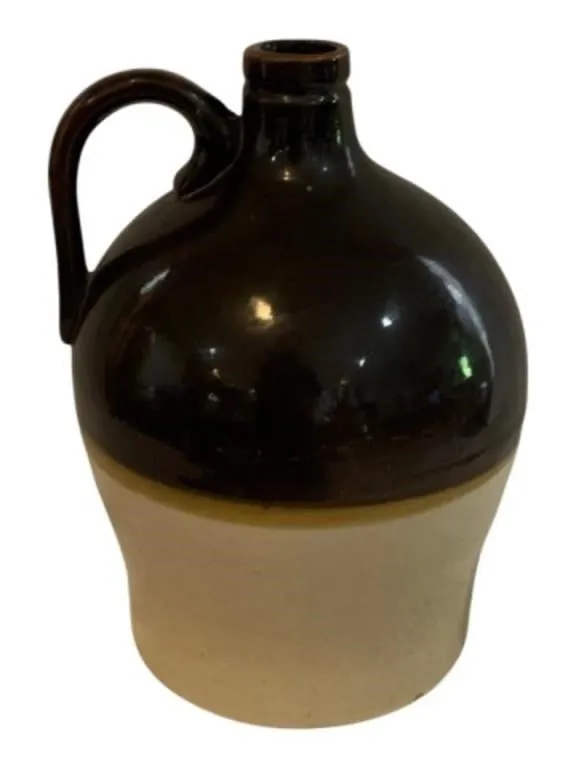 Antique two-tone stoneware jug
